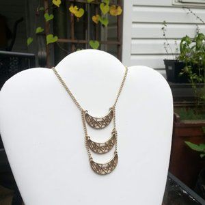 ROMOLO gold wash 3 crescent necklace NWT